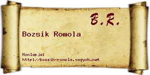 Bozsik Romola névjegykártya